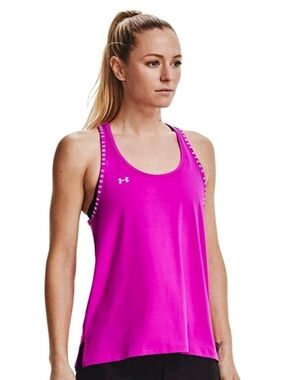 Under Armour Heat Gear  Women's Knockout Tank Top Loose Meteor Pink Sz M